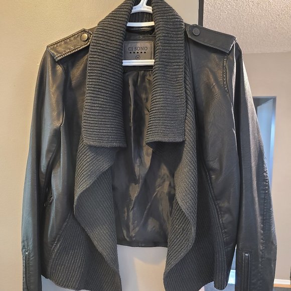 Ci Sono Jackets & Blazers - Black Leather Coat